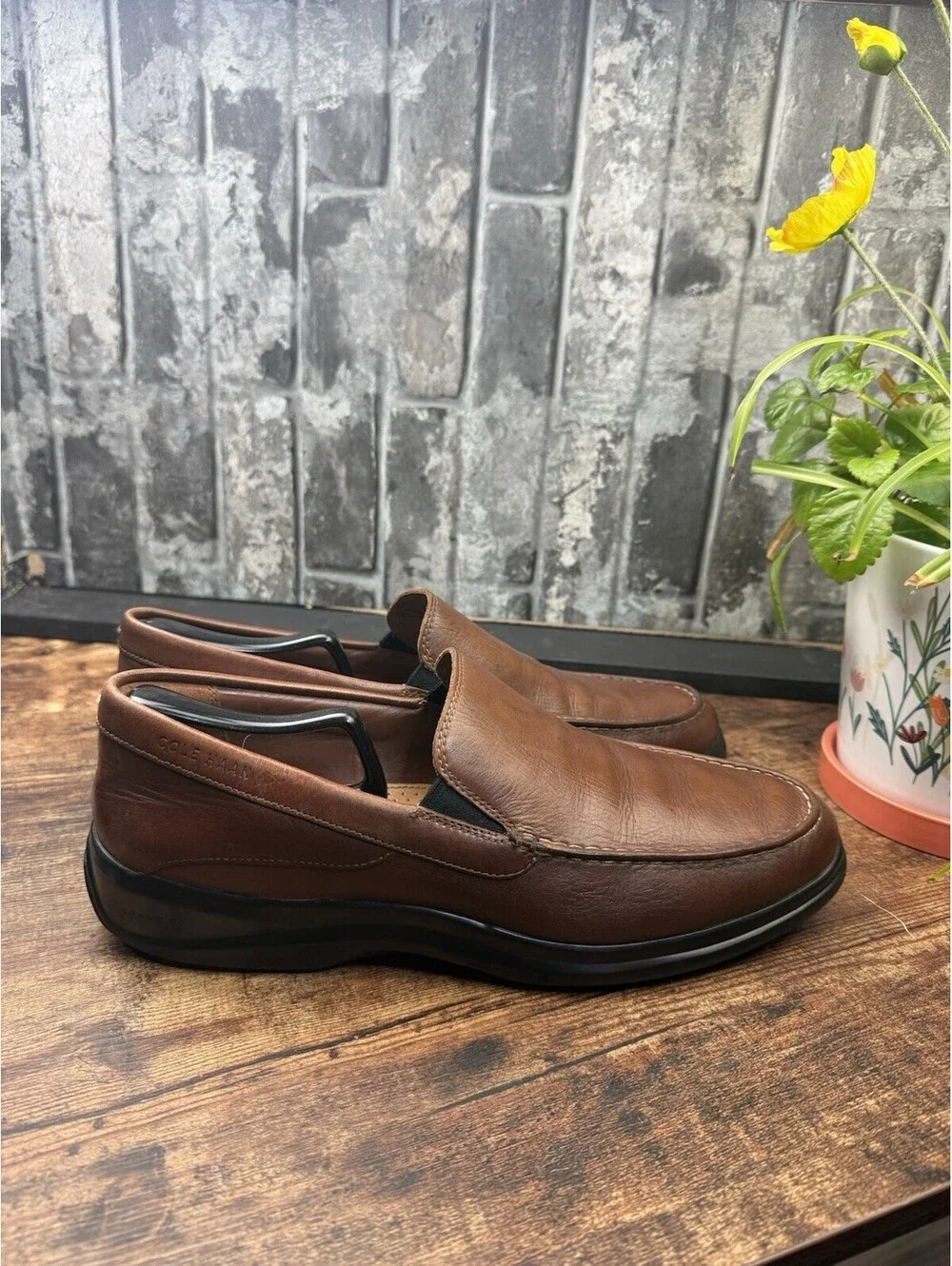 Cole Haan Grand.ØS Men's Brown Leather Slip-On Loafer Almond Toe US 12 M